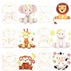 FUNSHOWCASE Stampo in silicone per animali della giungla per resina epossidica, cake topper, ciondolo, portachiavi, topping, elefante, leone, giraffa, ippopotamo, scimmia, zebra, 6 pezzi, altezza: 6,69,25 cm