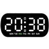 Oniissydigitale Grande display sveglia a LED, luminosità regolabile, conto alla rovescia con data e temperatura (bianco)
