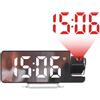 KHIronHive Sveglia digitale a proiezione con display multi-angolo regolabile, sensore di temperatura e grande schermo a LED verde, proiettore per soffitto o parete, per camera da letto e decorazione della casa