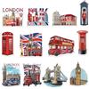 Wylario Set di 12 calamite da frigorifero con icone di Londra, design di costruzione britannica, autobus a due piani, cabina telefonica rossa, Tower Bridge, souvenir auto dell'Inghilterra, magneti per