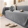 JIcloun Grigio Telo Copridivano Grande 180 x 300 cm, Coperta Divano Angolare 2 3 4 5 Posti Multiuso Morbida Telo Copritutto Antimacchia, Ideale come Telo Arredo, Salvadivano, Copriletto o Foulard