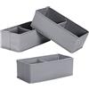 IHOMAGIC set di 3 Organizer per cassetti, Scatola di Immagazzinaggio Pieghevole, Organizer Cassetti Bagno - Divisori per cassetti per Biancheria intima, Calze, Cravatte, Sciarpe, Cosmetici 28x13x10cm