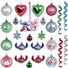 sarcia.eu Disney Stitch Angel SET di palline di Natale, INFRANGIBILI per l'albero di Natale, decorazioni in plastica, SET 25 pezzi (E)