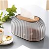 Jauhmui Scatola per fazzoletti di bellezza in plastica con coperchio, scatola per fazzoletti a righe, dispenser per fazzoletti di bellezza, portafazzoletti decorativo, organizer dispenser per tovaglioli, per