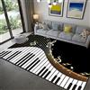 PEIHUODAN Tappeto Musica Bianco e Nero Beige Con Simboli Musicali - Per Soggiorno, Camera da Letto, Studio, Area Gioco, Pianoforte, Cucina - Flanella (Colore 2, 80x120 cm)