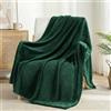Exclusivo Mezcla Coperta in Pile, Verde Bosco, Jacquard Goffrato, Morbida