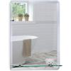 Neue Design Specchio da bagno rettangolare moderno e di stile con mensola e bordi smussati, 3 dimensioni - 70 cm x 50 cm, 60 cm x 45 cm o 50 cm x 40 cm, 70 cm x 50 cm