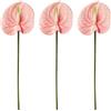 HAOSHICS Fiori artificiali di giglio di Anthurium da 55,9 cm, 3 pezzi, bouquet di fiori tropicali d'imitazione per centrotavola, decorazione per matrimoni e festival (H)