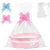 JOAASU Cesto Regalo Vuoto, Cesto Intrecciato Per Regali Con 2 Sacchetti Regalo Trasparenti e 2 Fiocchi Regalo, CestoRegalo Per Baby Shower, Compleanno, Matrimonio, Ringraziamento, Natale