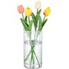 Segus Vaso di Acrilico Trasparente, 10x20cm Vaso Cilindrico in Acrilico, Trasparenti in Plastica, Infrangibili, Leggero, per Soggiorno, Matrimoni