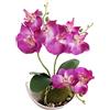Generico 1 Pezzo Orchidee Artificiali Viola in Vaso Orchidea Farfalla Verdi Finte, Decorazione per Soggiorno, Camera da Letto, Bagno, Fiore Bianco, 27 cm (viola)