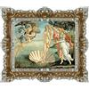 LIGUORO SHOP Quadro La Nascita di Venere di Botticelli Riproduzione Stampata su Banner Telato con Cornice Barocca cm 45x37 (Oro/Bianco)