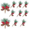 Boutihao 20 Pezzi Rami di Pino Natalizio, Rami di Bacche Pigne di Natale Bacche Artificiali Rami di Pino Piccole Bacche Finte Pigne per Fai da Te Natale Corone Casa Vaso Decor