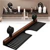 Generic Mensola da bagno in noce, montaggio a parete, senza fori, mensola mobile per doccia con ventosa, accessori per bagno e cucina (nero, 60 cm)