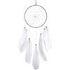 Lerkely HDDH - Acchiappasogni, acchiappasogni, in piume a mano, ornamento Boho Dream Catcher per camera da letto, casa, decorazione da parete, decorazione per bambini, regalo (bianco)