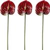 HAOSHICS Fiori artificiali di giglio di Anthurium da 55,9 cm, 3 pezzi, bouquet di fiori tropicali d'imitazione per centrotavola, decorazione per matrimoni e festival (D)