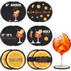 Szhhrxi Set di 12 sottobicchieri in feltro, Aperol Spritz regalo per gli amanti dell'aperolo, sottobicchieri rotondi Aperol per decorazione da tavolo, festa a tema, carnevale, arancione Aperol (MZ6) (12 MZ)