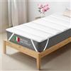 DOLCI SOGNI DolciSogni Coprimaterasso Topper Singolo 80x190 Made in Italy - Coprimaterasso Morbido e Traspirante - Imbottito e Trapuntato - 4 Elastici Angolari per Stabilità