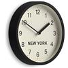 Jones Clocks® New York Time Zone Orologio a parete | Piccolo orologio moderno a tondo | 20cm | Nero | Numeri facili da leggere | Ideale per cucine, uffici domestici e spazi di lavoro condivisi