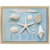 ConKrea QUADRO SU TELA CANVAS INTELAIATO - CON CORNICE - Mare - Conchiglie - 30x40cm - Stile Moderno Legno Naturale - (cod.1570)