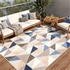 TAPISO Patio Tappeto Salotto Esterno Pelo Corto Design Moderno Motivo Geometrico Mosaico Effetto 3D Multicolore Sala Camera Terrazza Balcone Outdoor Indoor Oeko-Tex 200 x 300 cm