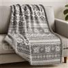 GBiancheria Coperta Plaid Sherpa Double-Face "Lapponia" - Calda e Morbida, Lato Pile 170 g/m² & Sherpa 170 g/m², Certificata OEKO-TEX, Reversibile Grigio, 3 Misure (Matrimoniale 200x230cm)