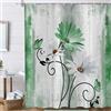 ASDCXZ Rustico Fattoria Tenda da Doccia 200x180 cm, Fattoria Annata Verde Margherita Fiori Farfalla Impermeabile Bagno Tenda Poliestere Tessuto Lavabile Tende Doccia per Vasca da Bagno con 14 Ganci
