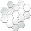 QWORK® 12 Pezzi Specchio Parete Esagonali, Specchi Adesivi di Acrilici per Decorazioni da Parete per Soggiorno, Camera da Letto (200x170mm)