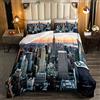 Loussiesd New York morbido piumino New York City Manhattan Skyline Cityscape Set di biancheria da letto contemporaneo artistico tramonto paesaggio giù piumone 3 pz 200x200cm
