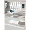 Teppich-Traum Traum Living Designer Stanza Tappeto Tappeto Moderno Moquette Mucchio Basso con Il Colore Diamanti Taglio Contorno Pastello Blu Crema Beige Größe 60x110 cm