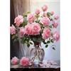 QENSPE 5D Diamond Painting Kit Completo, Rosa rosa Diamond Painting Adulti, Pittura Diamante Fiore Diamond Painting per Principianti DIY Strass Decorazione per Casa e Pareti 30x40cm