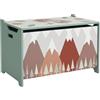 ZONEKIZ Baule giocattoli con coperchio a ribalta 60x37x39cm Verde