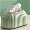 Jauhmui Scatola per fazzoletti in plastica con coperchio, a righe, dispenser per fazzoletti, porta fazzoletti, organizer decorativo, per bagno, soggiorno, camera da letto (verde)