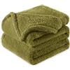 Exclusivo Mezcla Coperta in Pile Super Morbida, Vellutata e Calorosa per Divano o Letto, Tutte le Stagioni, 150x200 CM, Verde Oliva