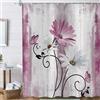 ASDCXZ Rustico Fattoria Tenda da Doccia 240x180 cm, Fattoria Annata Rosa Margherita Fiori Farfalla Impermeabile Bagno Tenda Poliestere Tessuto Lavabile Tende Doccia per Vasca da Bagno con 16 Ganci