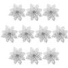 WINOMO Fiori artificiali per la decorazione albero di natale Fiori glitter d'argento (10pcs)