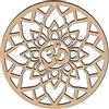 CREATCABIN Decorazione da Parete Om Lotus da 12 Pollice Decorazione Parete in Legno Griglia di Cristallo Geometria Sacra Scultura Tagliata al Laser Appendere