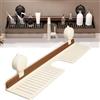 Generic Mensola da bagno in noce, montaggio a parete, senza fori, mensola mobile per doccia con ventosa, accessori per bagno e cucina (bianco, 60 cm)