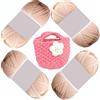 uyeoco 1/2/4 Pezzi Fettuccia per Borse a Uncinetto, Filato Grosso in Poliestere, Filato per Tessitura,Filati per Maglieria a Mano,T-shirt Filato Tessuto Crochet,Gomitoli Cotone per Uncinetto(P12,4roll(400g))