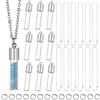 SUNNYCLUE 64PCS Kit per La Creazione di Collana di Fiale Ciondoli per Fiale A Clessidra Fatti A Mano con Tappo A Vite in Vetro Trasparente Ciondoli per Bottiglie Collana A Catena e Anelli di Salto