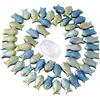 SUNNYCLUE 1 Scatola 50 Pezzi Perline di Pesce Vetro Blu Mare Oceano Animali Pesci Perline Intagliato Placcato Completamente Placcato Smerigliato Ciondoli Filo Elastico per La Creazione di Gioielli