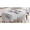 ABAKUHAUS Natale Tovaglia, parole moderne, Rettangolare per Sala da Pranzo e Cucina, 140 x 170 cm, Rosso Bianco Nero
