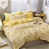 Homewish Set di biancheria da letto con fiori gialli e fiori gialli, set di biancheria da letto di lusso con motivo a quadrifoglio e gialla reversibile, 1 copripiumino e 1 federa (135x200 cm, giallo)