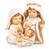 Logbuch-Verlag Piccolo presepe di Natale color crema dorata - Mini presepe di Natale - Statuetta della Sacra Famiglia da appoggiare - Presepe da tavolo elegante - 7 cm