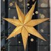 Brubaker Stella di Natale di Carta da Appendere 60 cm - LED Avvento per Decorazioni Natalizie e Finestre - 3D con Timer - Illuminabile a Batteria - Oro