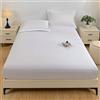 Ayoiow Proteggi-Materasso 220x180-Completo Lenzuola 1 Pezzi in Cotone Lavato-Lenzuola Super King (180x220cm) Size, Bianco Lenzuola Stile 500