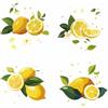 GORGECRAFT 4 Stili Adesivi per Finestre A Forma di Limone Adesivi per Finestre Scorrevoli Statici per Porte in Vetro con Frutta Estiva Adesivi Decorativi Rotondi Bifacciali per Prevenire 16x16cm