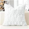 JOTOM Set di 1 fodera per cuscino natalizia 50x50cm Albero di Natale decorativo morbido cuscino invernale per la casa, letto, divano, sofà (Bianco)