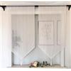 Vordesack Tenda in tessuto jacquard con nappa, tenda corta con ricamo, motivo a strisce, con coulisse, 2 pezzi, altezza x larghezza 60 x 45 cm, strisce