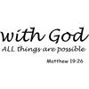 Joyzan Adesivo Murale Cristiano, Adesivi con Dio Tutte Cose Sono Possibili Religioso Versetto Biblico Proverbi Rimovibile Arte Poster per Camera da Letto Soggiorno Bambini Ufficio Decorazione Chiesa